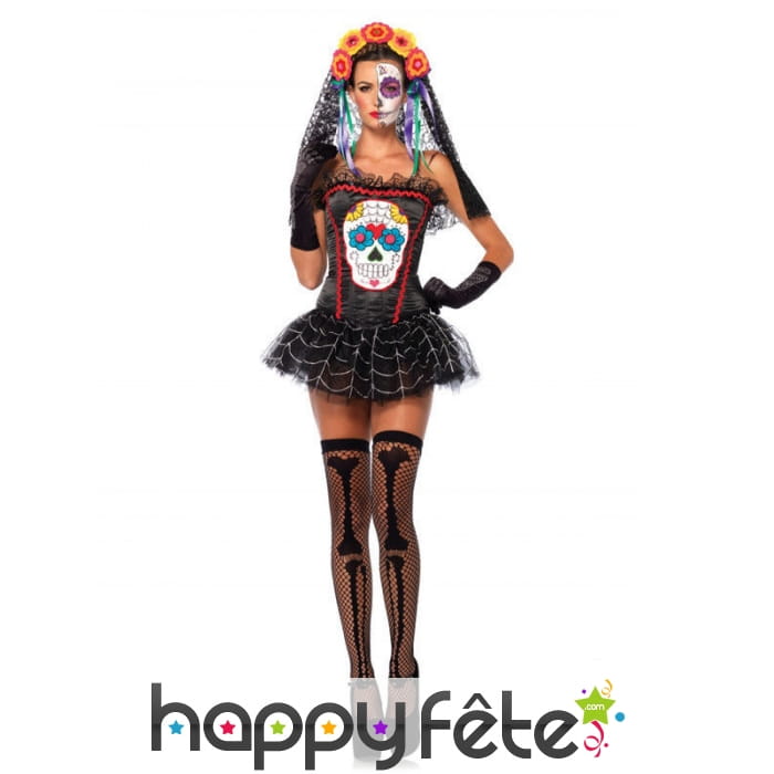 Corset Dia de los muertos