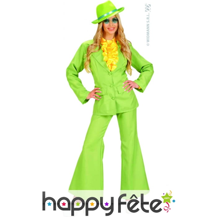 Costume dame des 70's vert