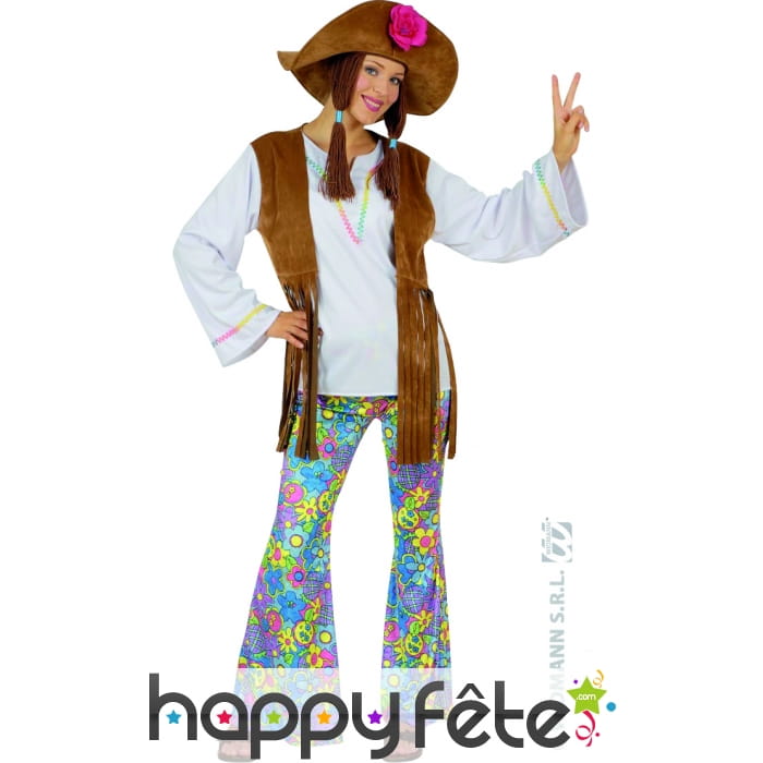 Costume de dame hippie woodstock