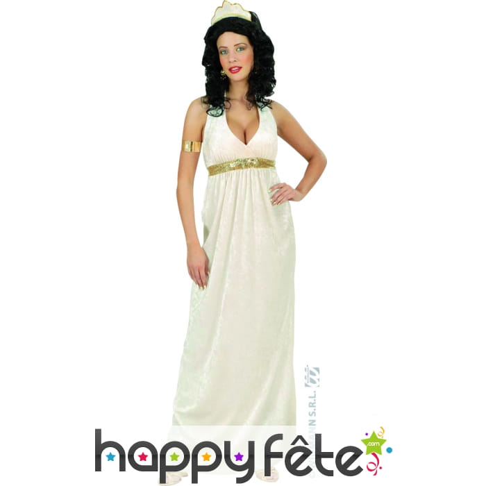 Costume de deesse antique en velours ivoire