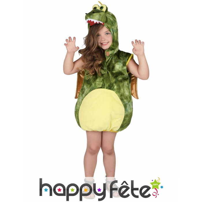 Costume de dinosaure vert pour enfant, rembourré