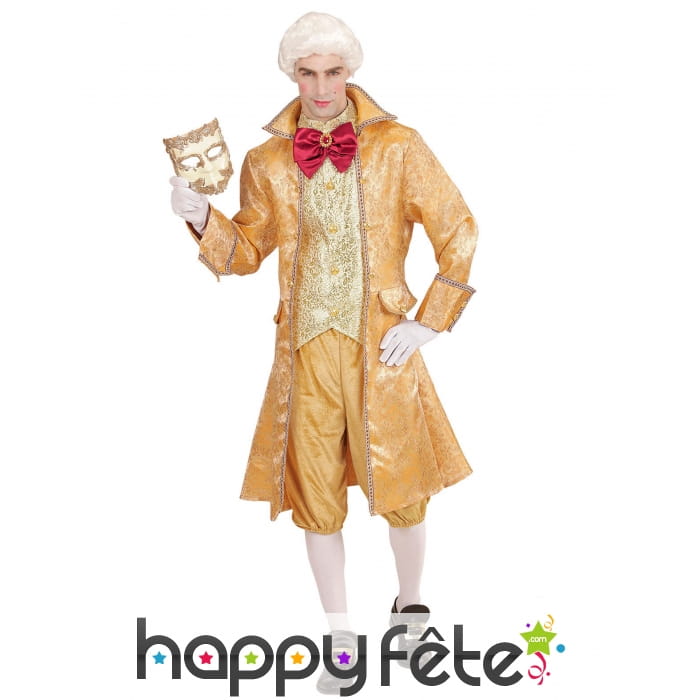 Costume doré de gentilhomme Carnaval de Venise
