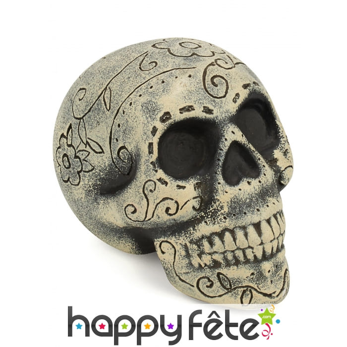 Crâne Dia de los muertos de 16cm