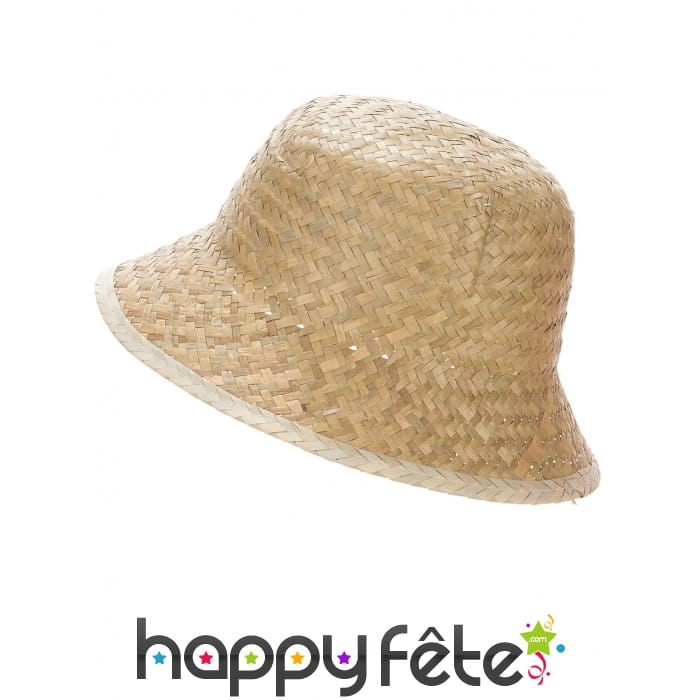 Chapeau d'explorateur en paille beige