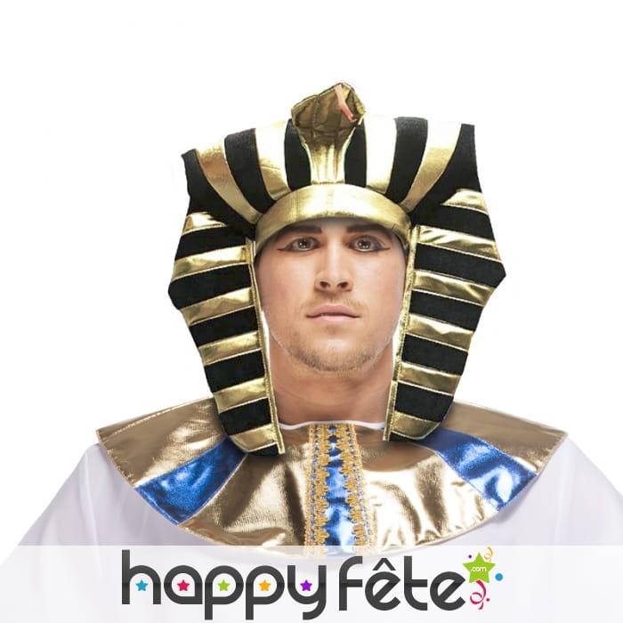 Coiffe dorée et noir de Pharaon