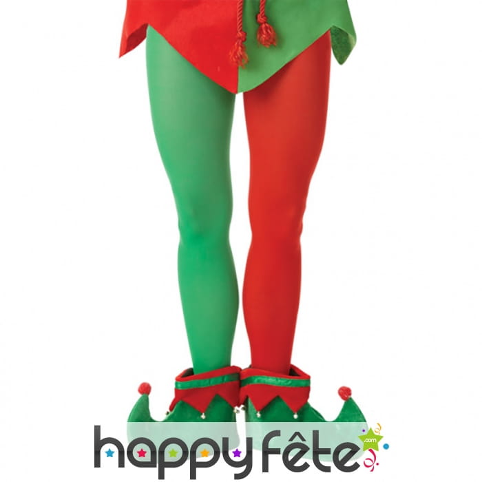 Collants d'elf de Noël pour adulte