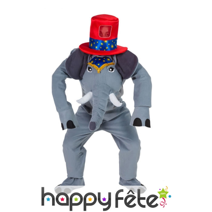 Costume d'éléphant de cirque pour adulte