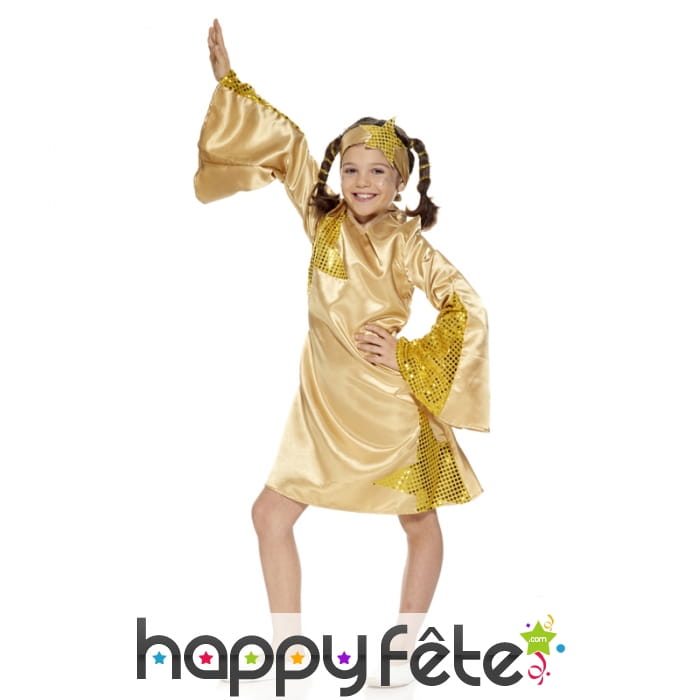 Costume d'enfant disco queen doré