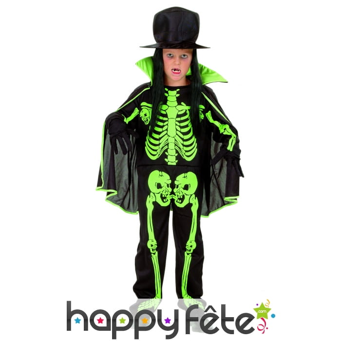 Costume d'enfant squelette