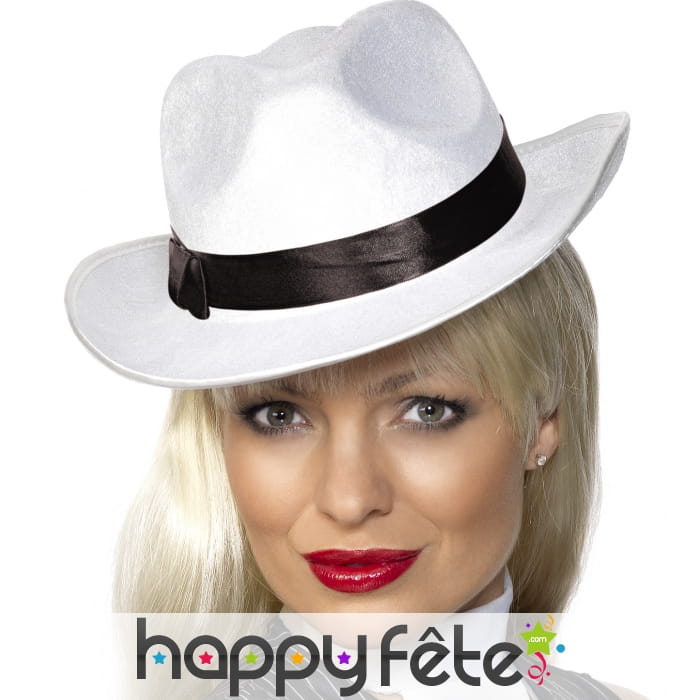 Chapeau de femme Gangster blanc