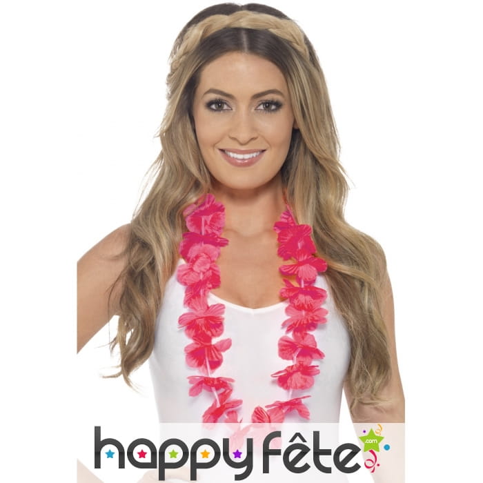 Collier de fleurs rose Hawaïen