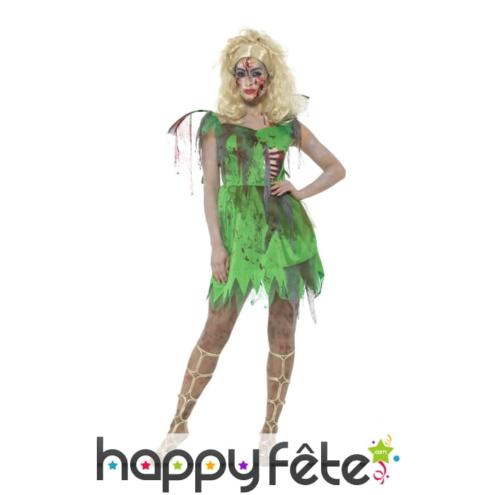 Costume de fée verte zombie
