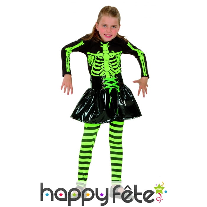 Costume de fillette squelette
