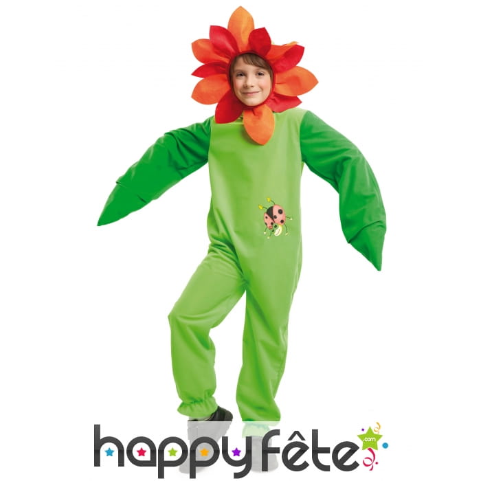 Costume de fleur pour enfant imprimé coccinelle
