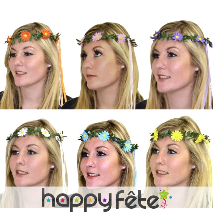 Couronne de fleurs colorées