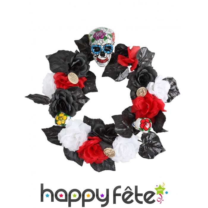 Couronne de fleurs Dia de los muertos, 47cm