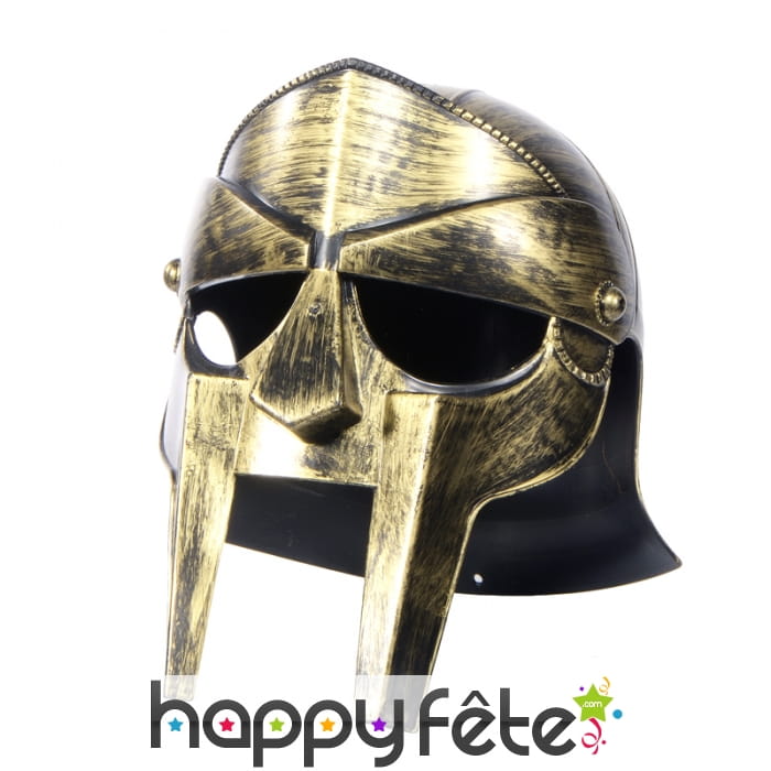 Casque de gladiateur couleur or vieilli