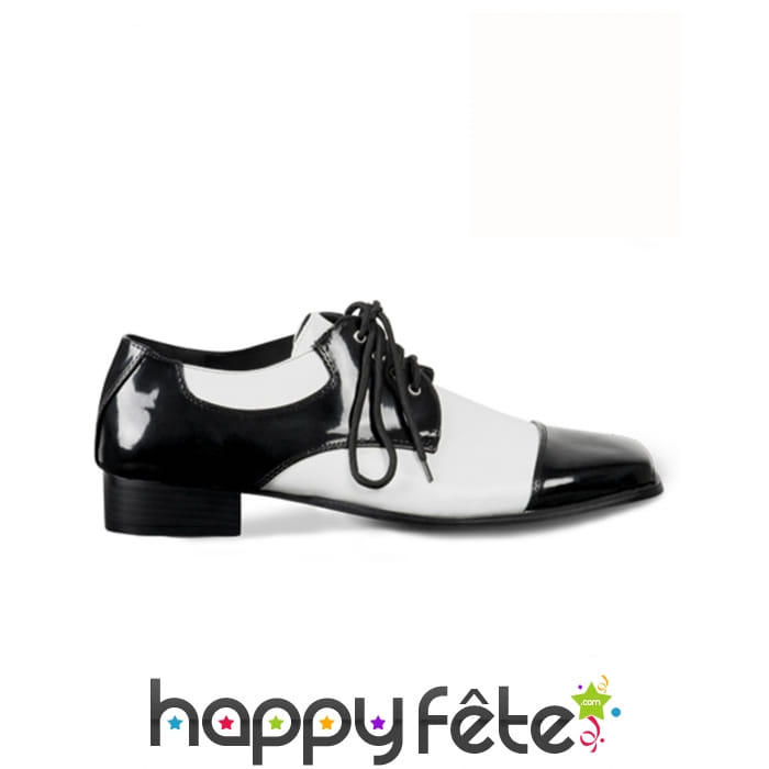 Chaussures de gangster blanche noire pour homme