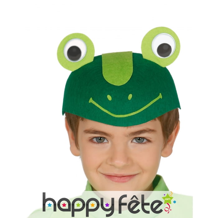 Coiffe de grenouille rigolote pour enfant
