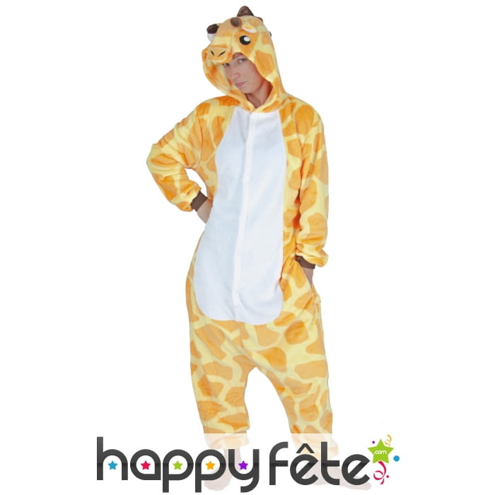 Combinaison de girafe orange et jaune pour adulte