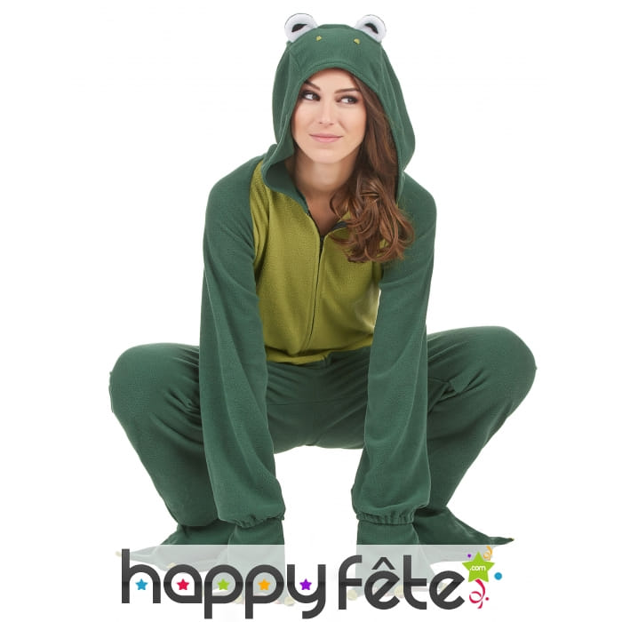 Combinaison de grenouille pour femme, avec capuche