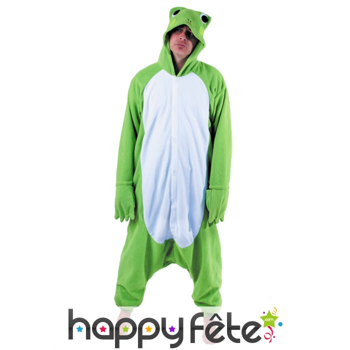 Combinaison de grenouille verte pour adulte