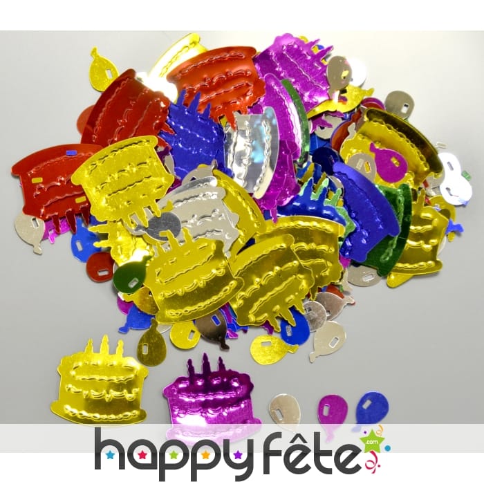 Confettis de gâteaux et ballons