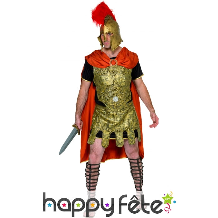 Costume de gladiateur or et rouge