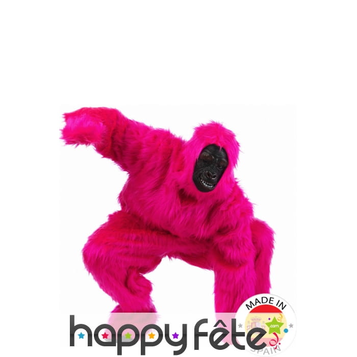 Costume de gorille rose