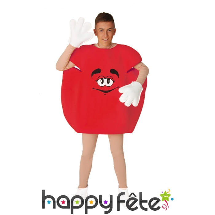 Costume de gros bonbon rouge