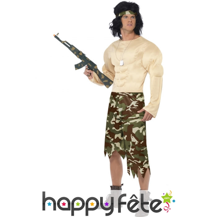 Costume de guerrier muscle rambo