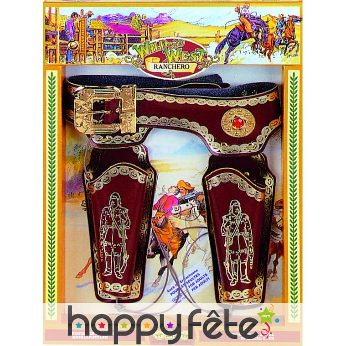 Ceinturon double holster de luxe pour adulte