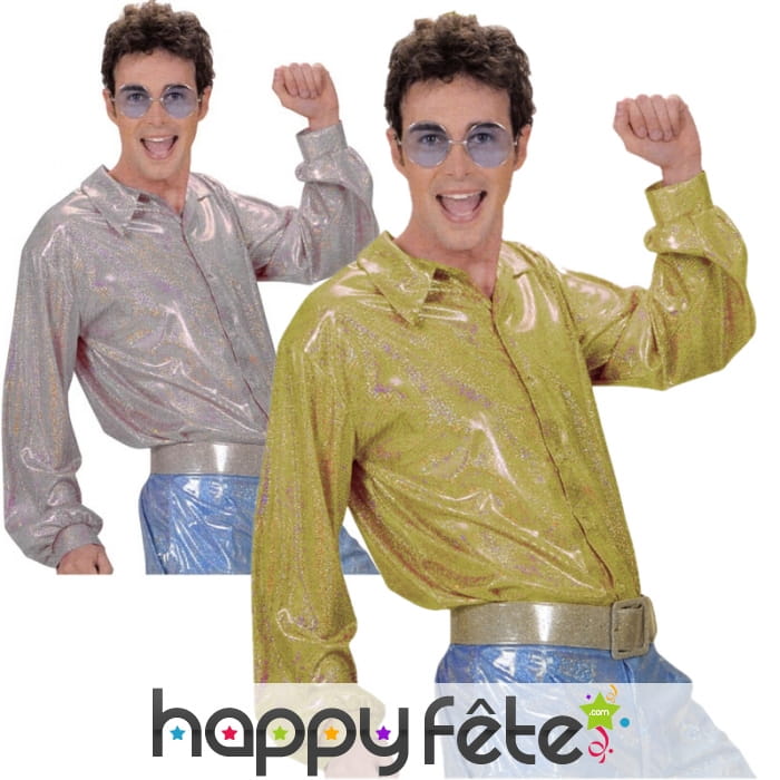 Chemise disco hologramme