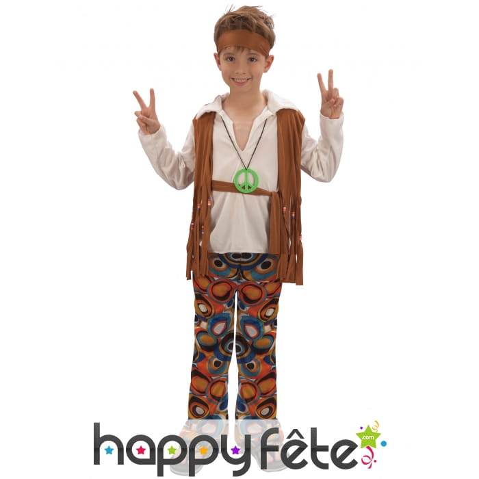 Costume de hippie pour garçon, pantalon à motifs