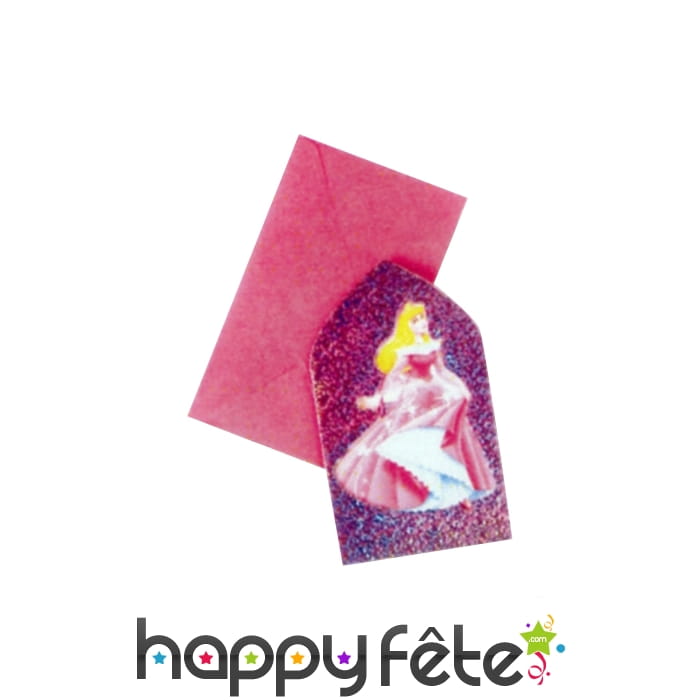 Cartes d'invitation + enveloppes princesse Disney