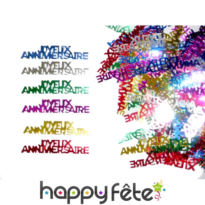 Confettis de joyeux anniversaire multicolores