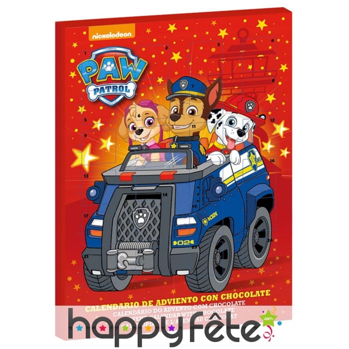 Calendrier de l'avent imprimé Pat Patrouille