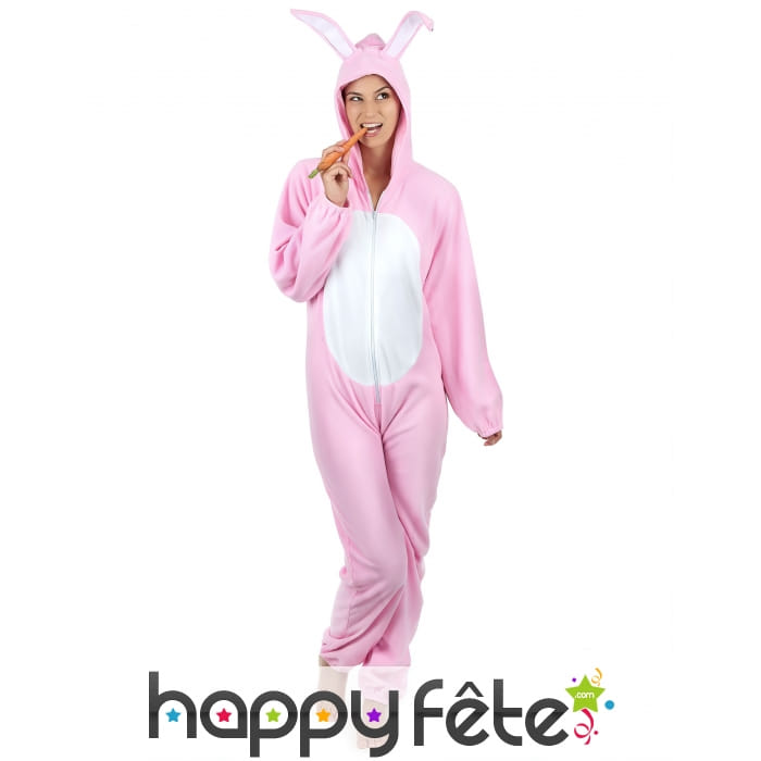 Combinaison de lapin rose pour femme