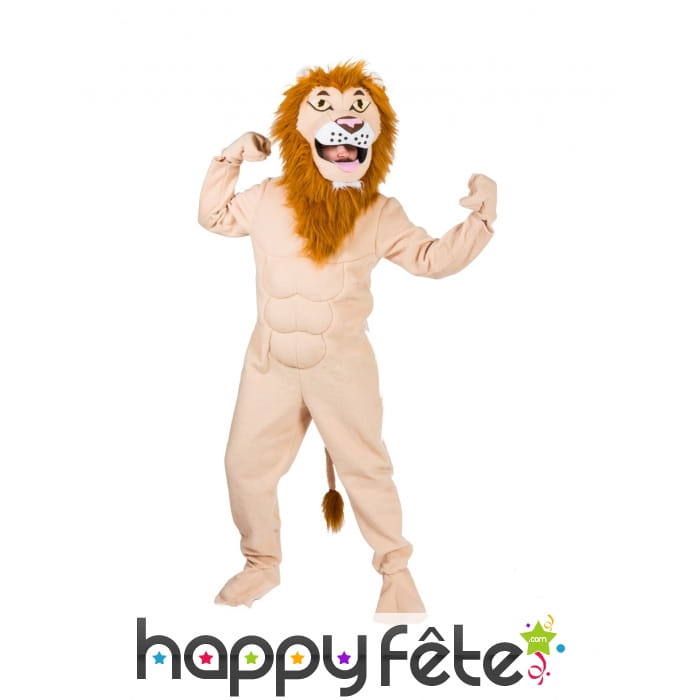 Combinaison de lion musclé pour adulte