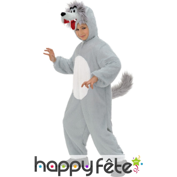 Combinaison de loup gris pour enfant