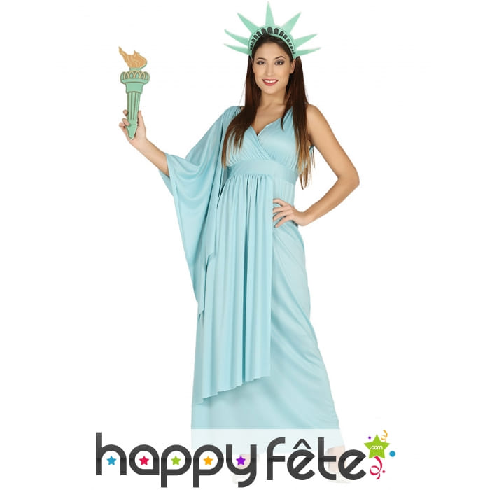 Costume de la statue de la liberté pour femme