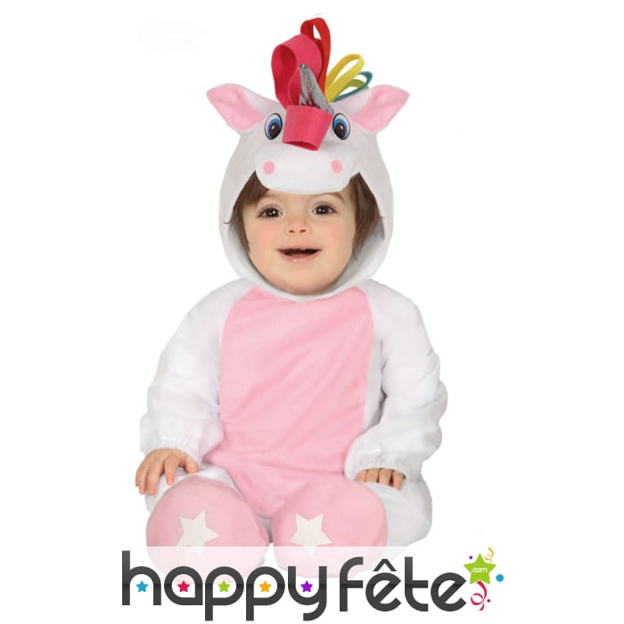 Costume de licorne avec capuche et chaussons,bébé