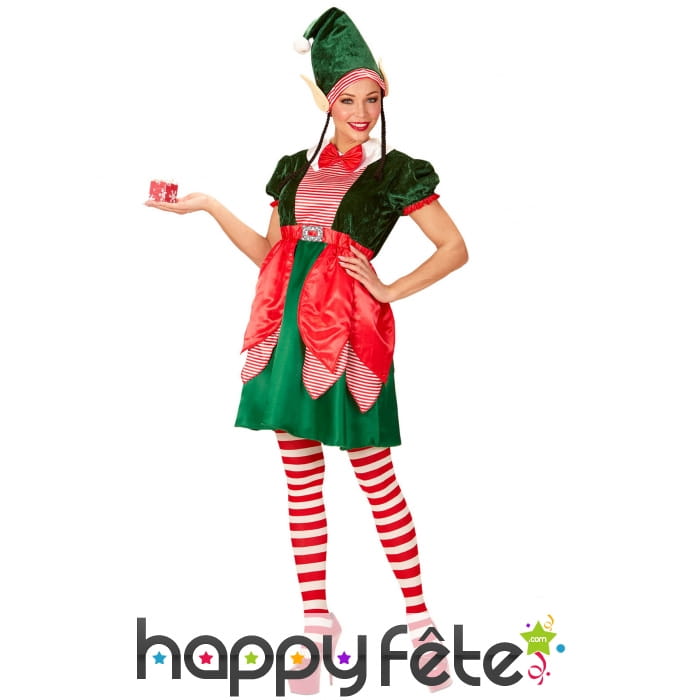 Costume de lutin assistante du Père Noël femme