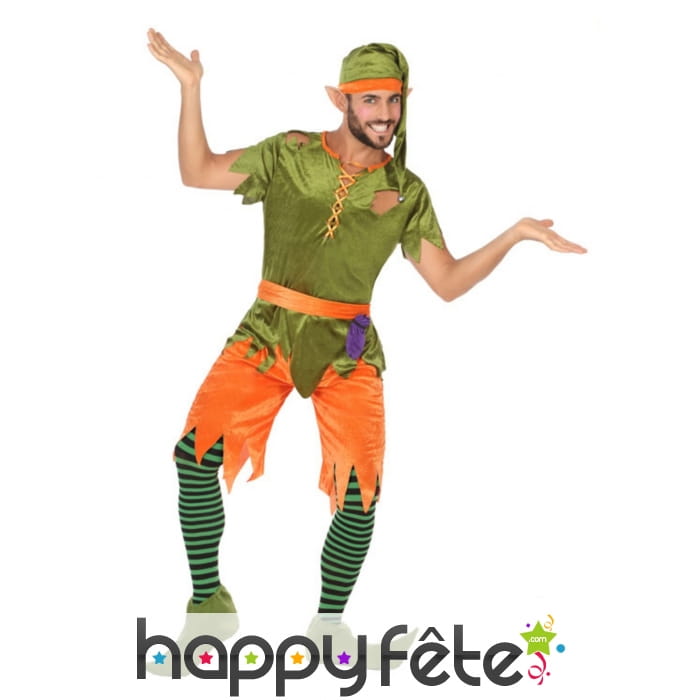 Costume de lutin, effet velours pour homme