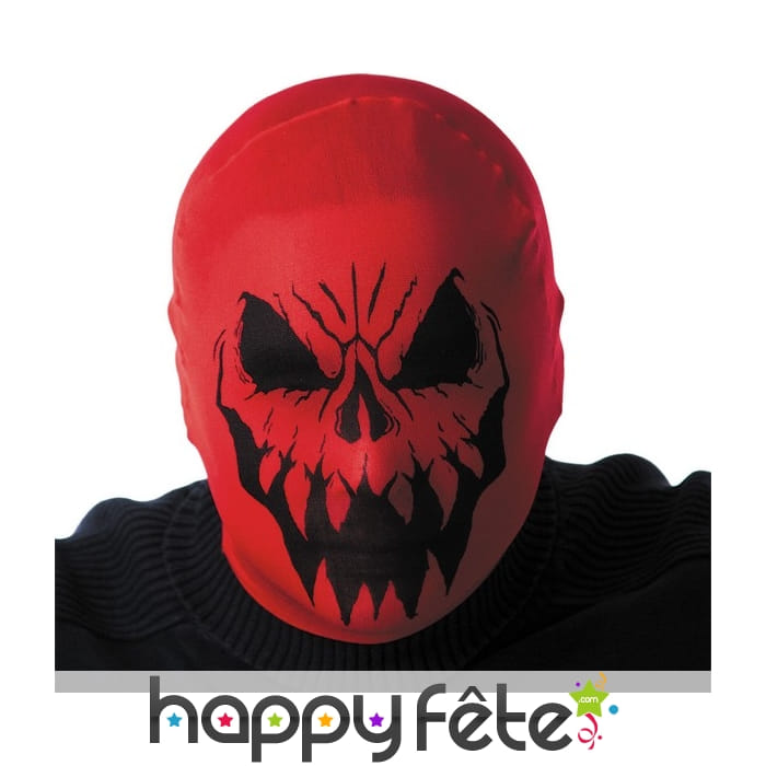 Cagoule de monstre squelette rouge