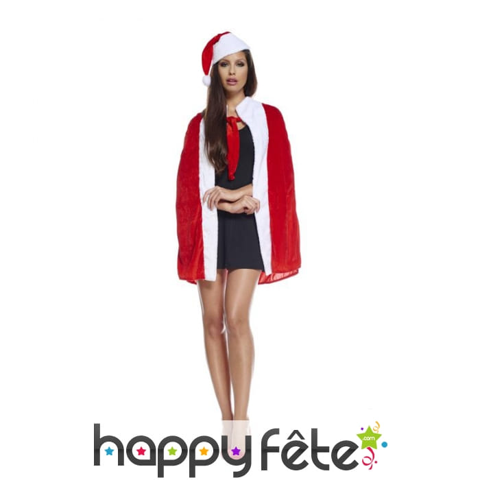 Cape de mère Noël avec bonnet