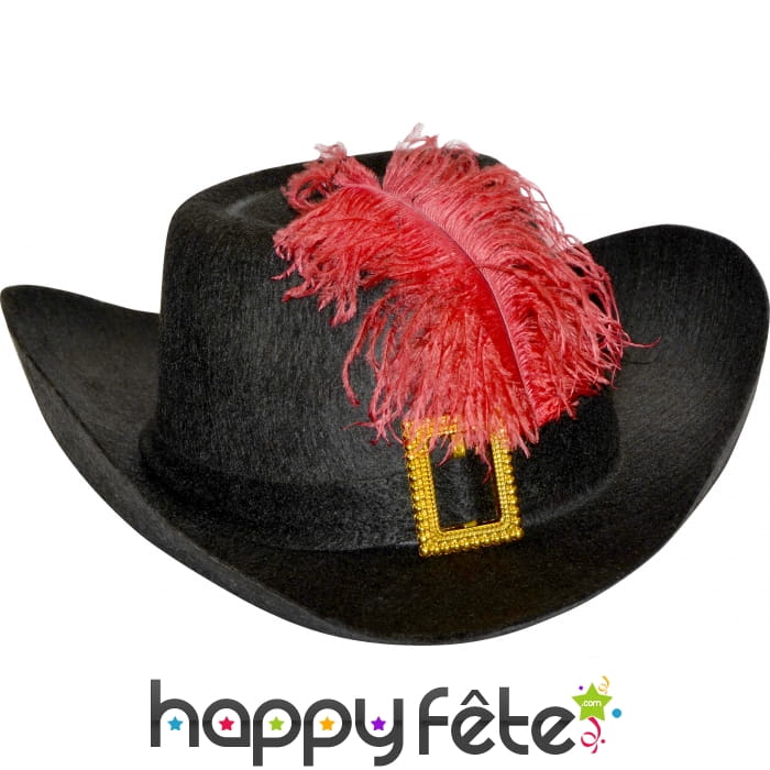 Chapeau de mousquetaire adulte noir