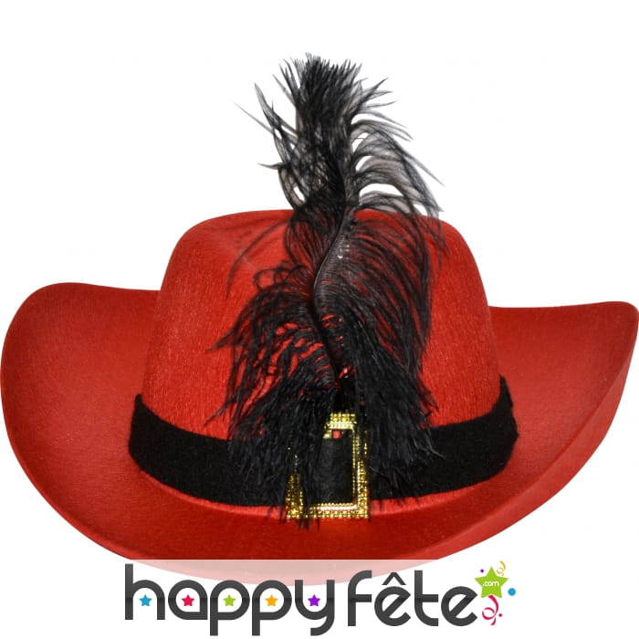 Chapeau de mousquetaire adulte rouge
