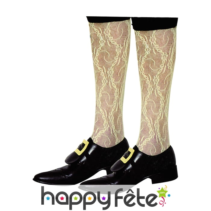 Chaussettes de marquis en dentelles ivoire