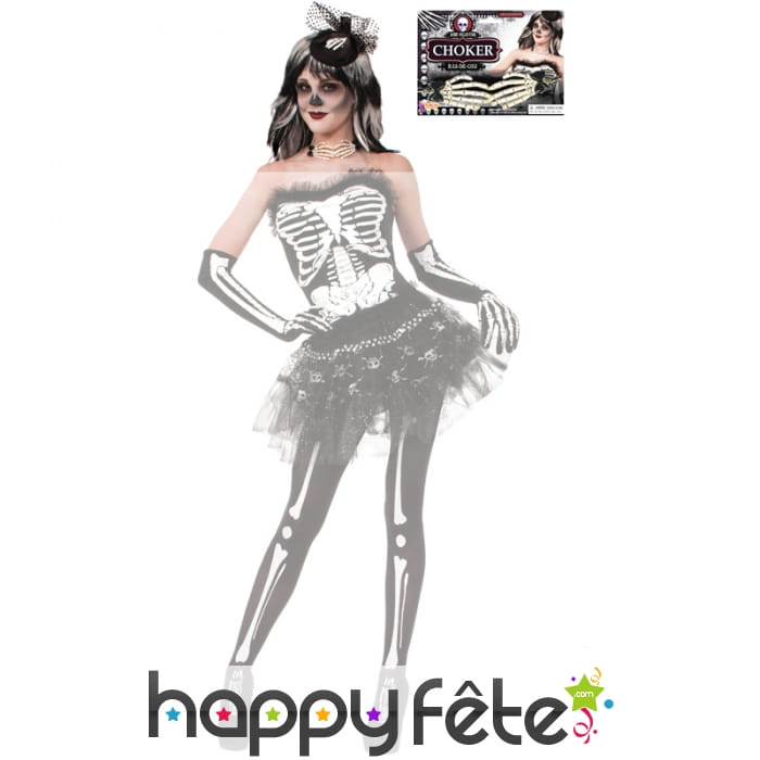 Collier de mains squelettes